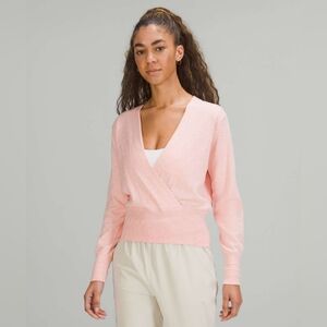 Lululemon Crossover Ribbed Waist Sweater Heathered Dew Pink